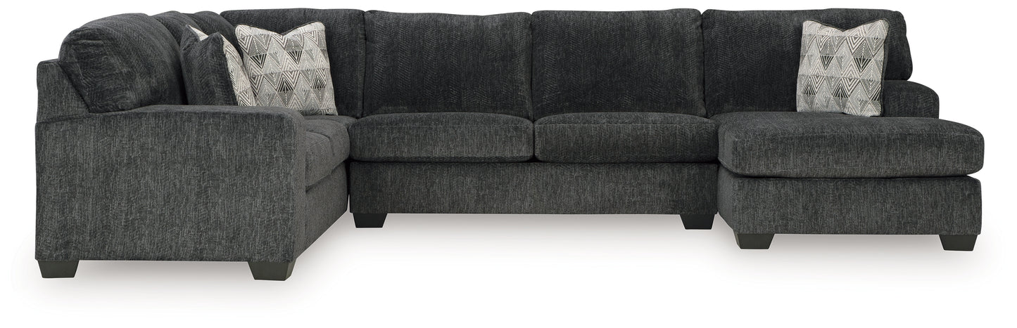 Haines Furniture Outlet - Ashley Furniture - Hollyview Sectional - LAF 3-Piece Sectional with Chaise / Shadow - 15205S1