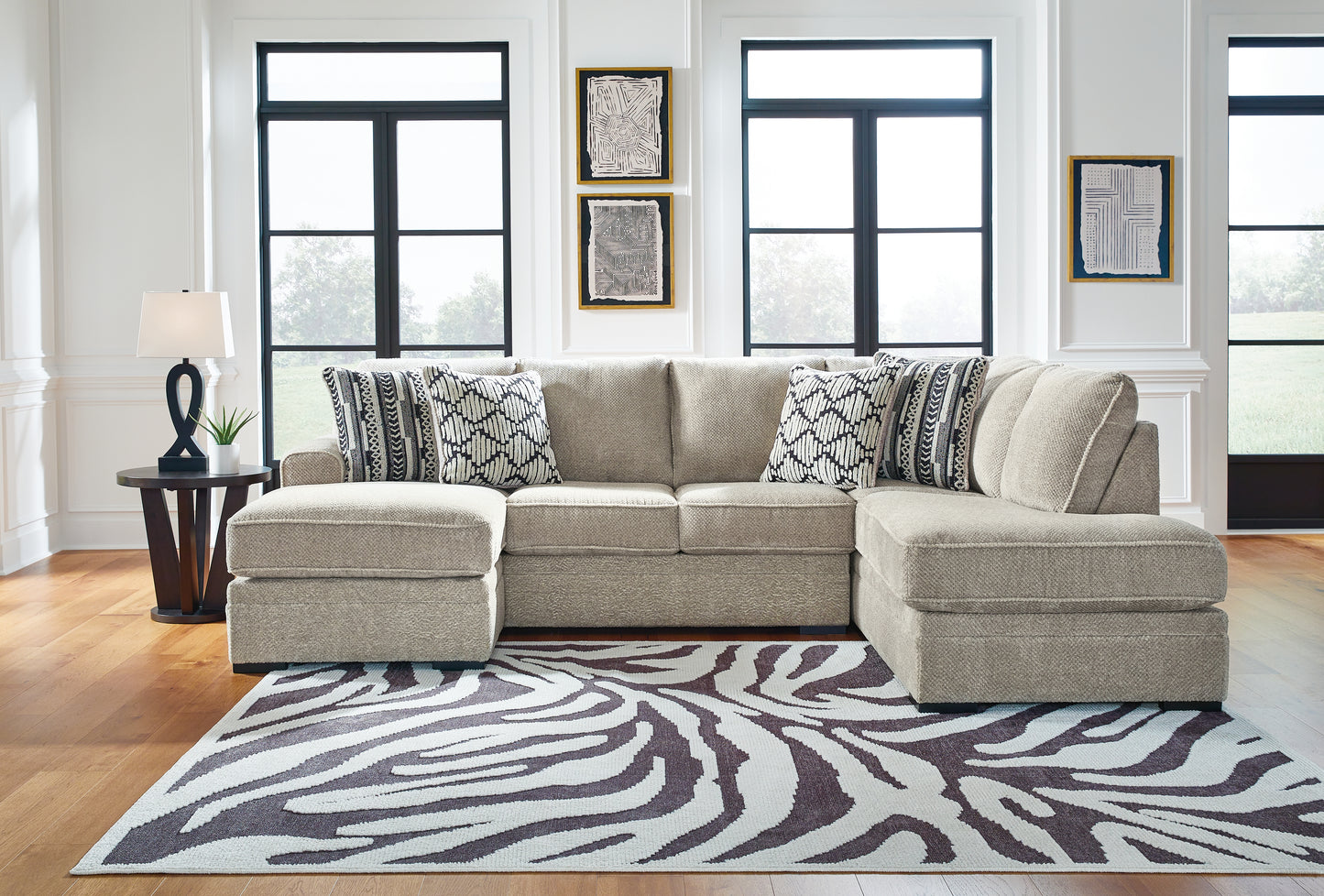 Haines Furniture Outlet - Ashley Furniture - Calnita Sectional - LAF 2-Piece Sectional with Chaise / Sisal - 20502S1