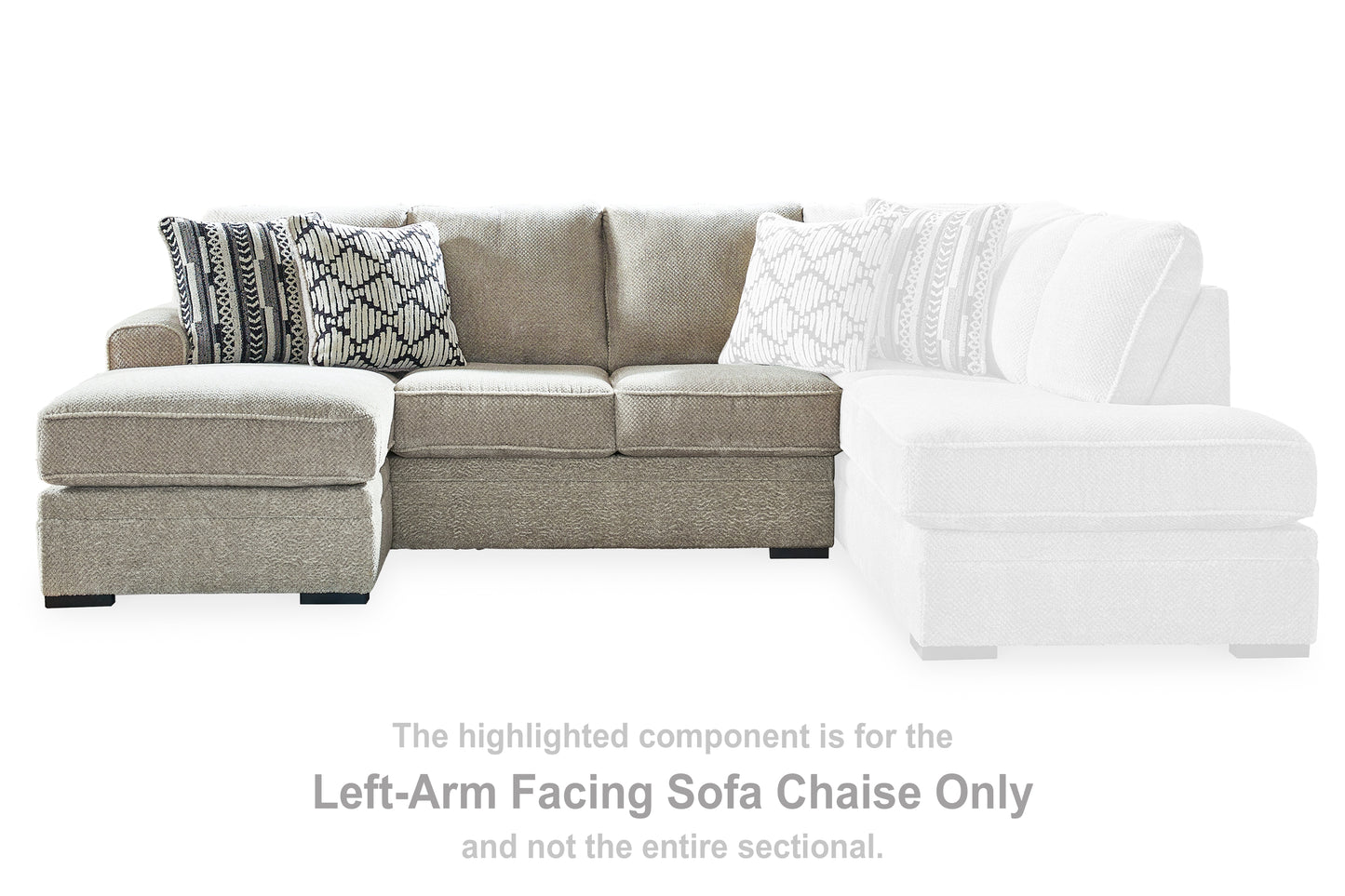 Haines Furniture Outlet - Ashley Furniture - Calnita Sectional - LAF Sofa Chaise / Sisal - 2050202