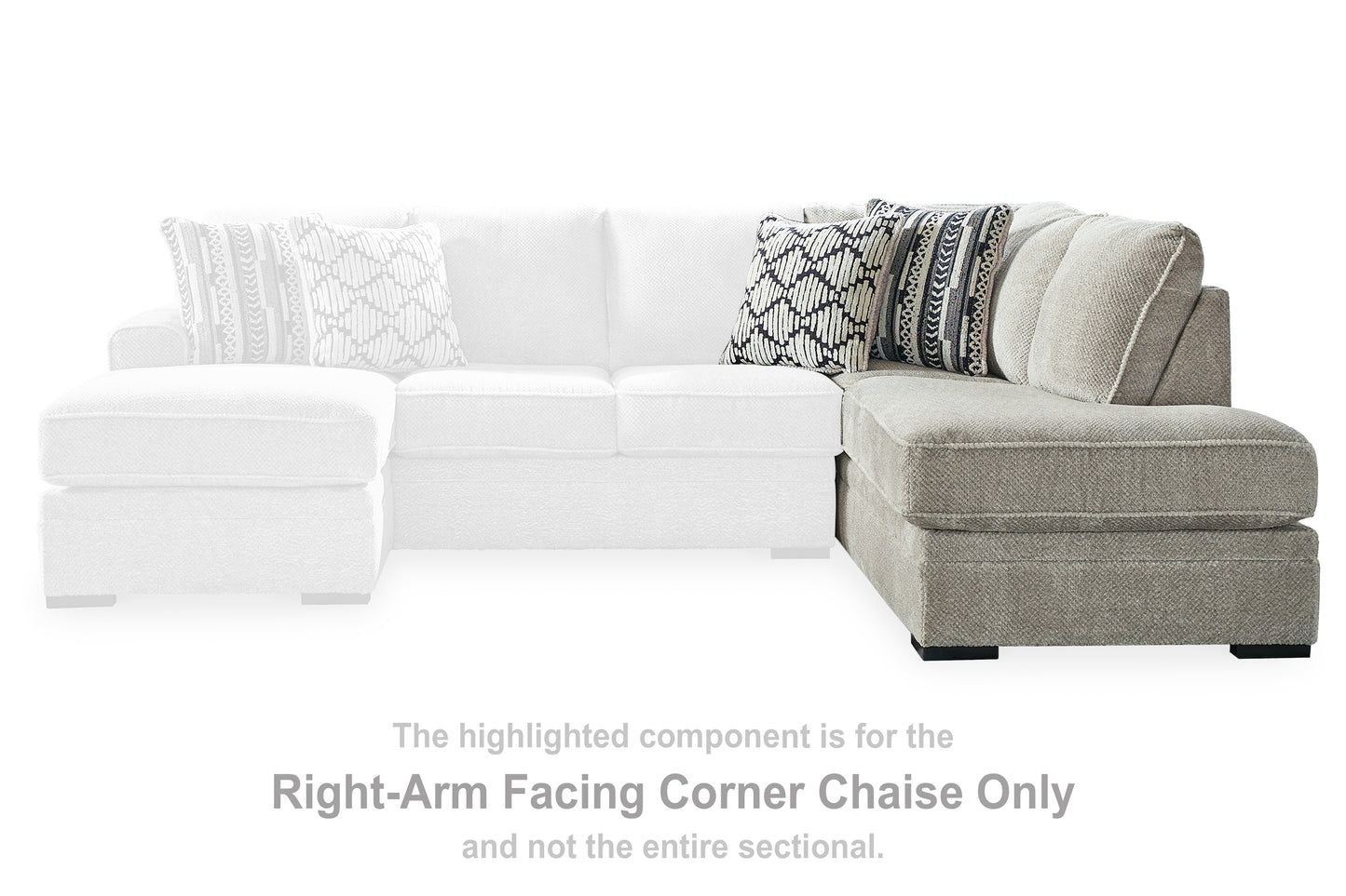 Haines Furniture Outlet - Ashley Furniture - Calnita Sectional - RAF Corner Chaise / Sisal - 2050217