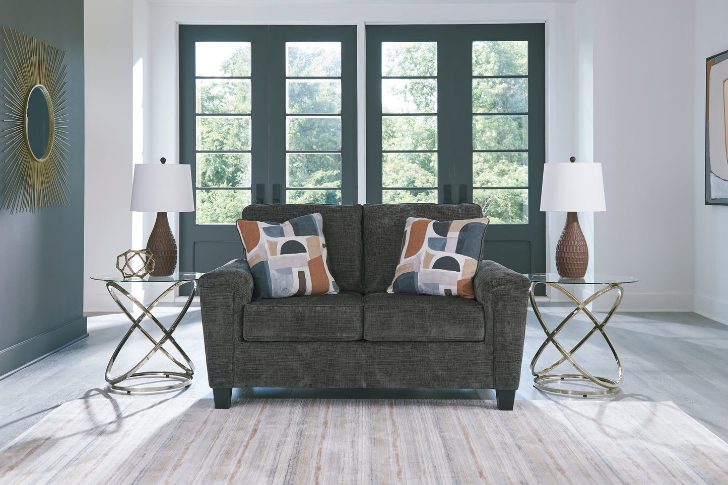 Haines Furniture Outlet - Ashley Furniture - Erinslane Living Room - Loveseat / Dusk - 2520635