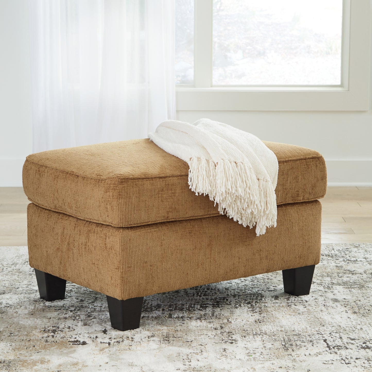 Haines Furniture Outlet - Ashley Furniture - Erinslane Living Room - Ottoman / Honey - 2520714