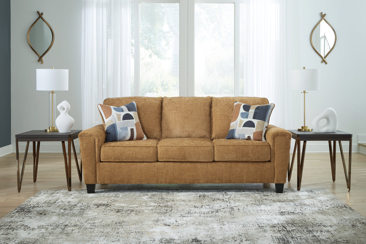 Haines Furniture Outlet - Ashley Furniture - Erinslane Living Room - Sofa / Honey - 2520738