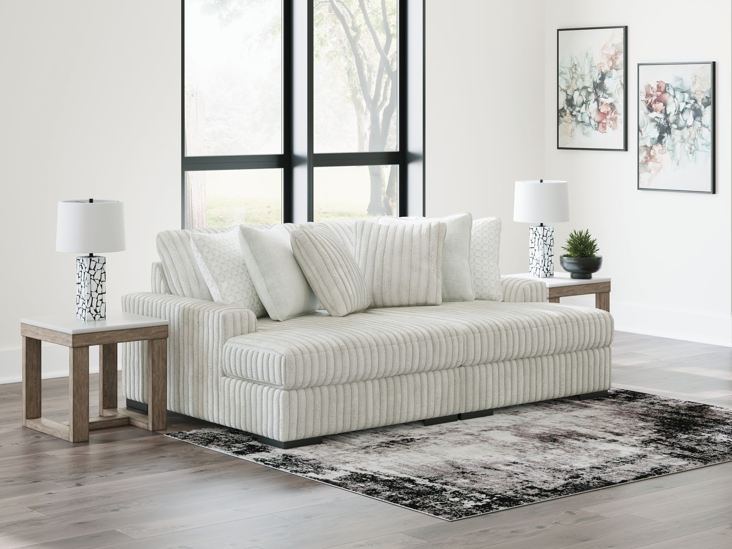 Haines Furniture Outlet - Ashley Furniture - Stupendous Sectional - RAF Super Chaise / Alloy - 25903S16