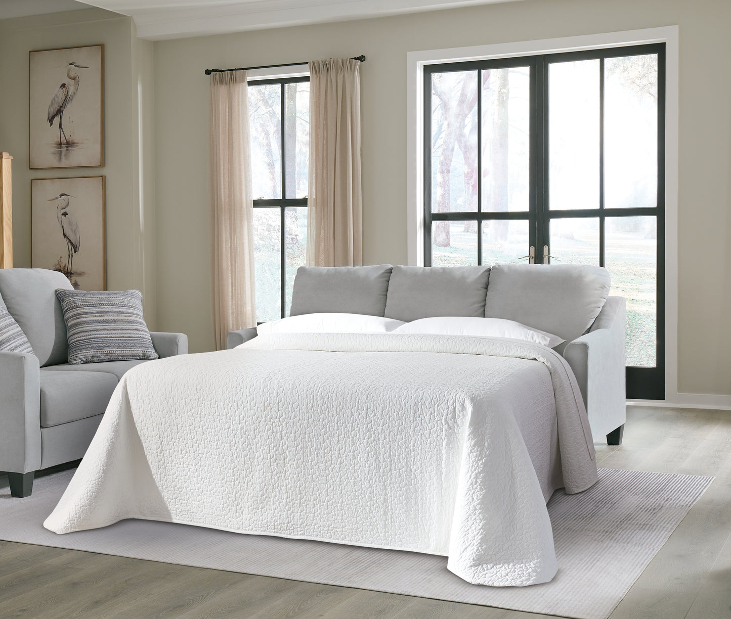 Haines Furniture Outlet - Ashley Furniture - Adlai Living Room - Queen Sofa Sleeper / Shadow - 3010339