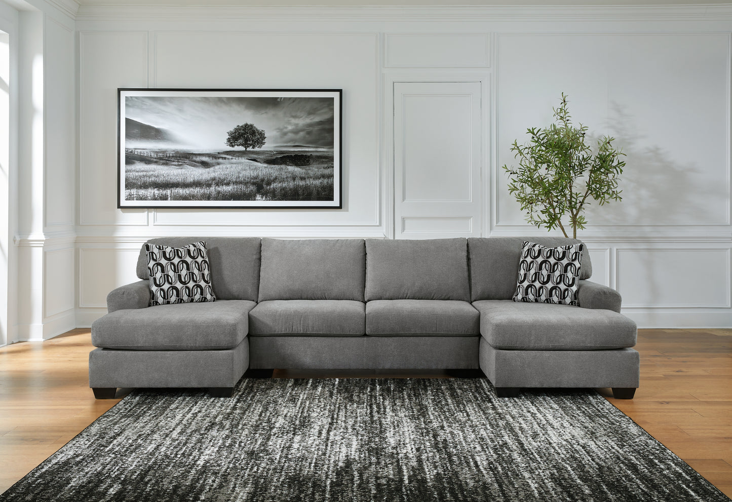 Haines Furniture Outlet - Ashley Furniture - Birkdale Court Sectional - RAF 3-Piece Sectional / Gray - 32402S3