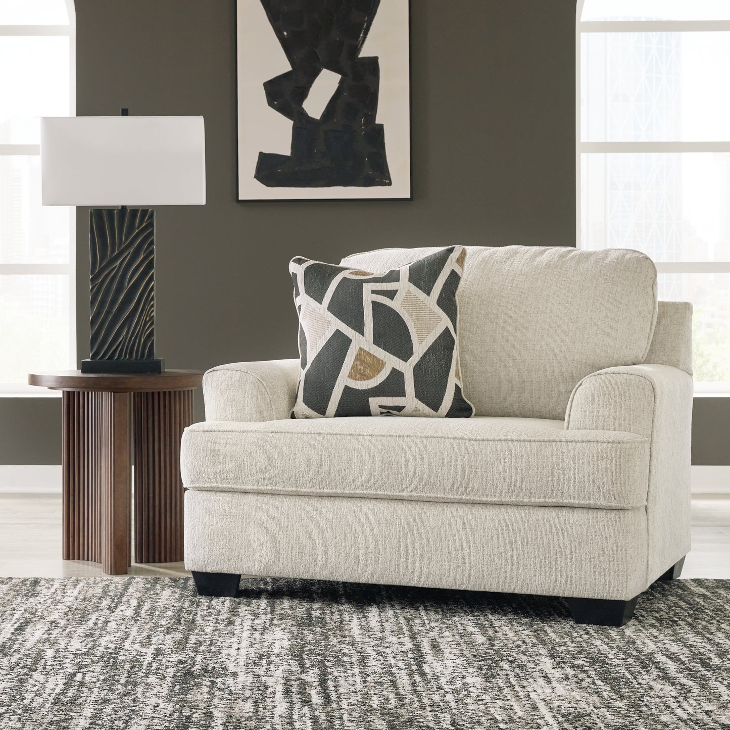 Haines Furniture Outlet - Ashley Furniture - Heartcort Living Room - Chair and a Half / Quartz - 4460423