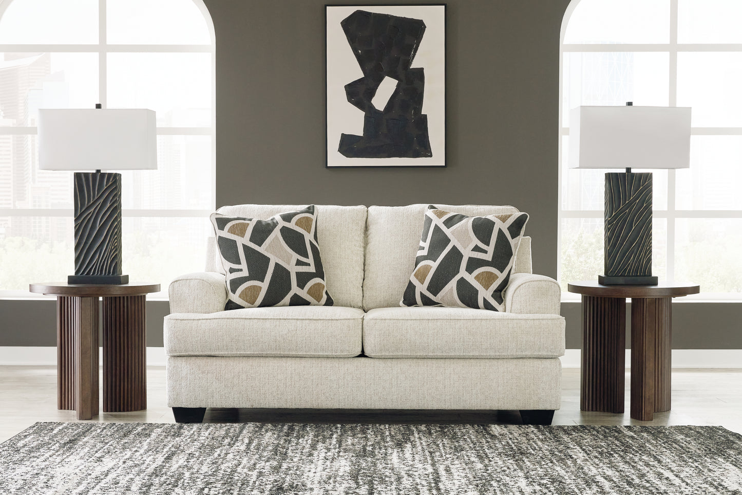 Haines Furniture Outlet - Ashley Furniture - Heartcort Living Room - Loveseat / Quartz - 4460435
