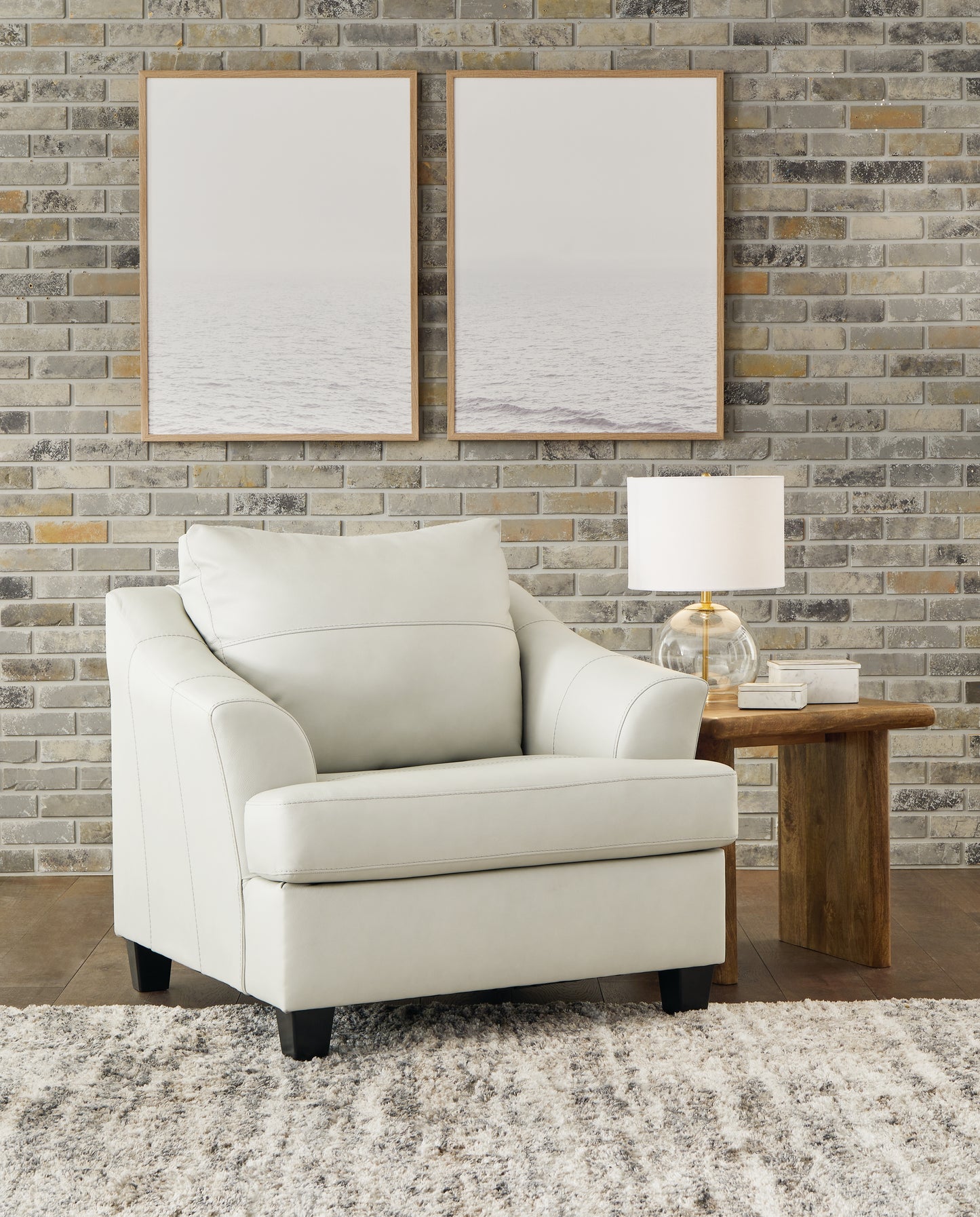 Haines Furniture Outlet - Ashley Furniture - Genoa Living Room - Chair and a Half / Coconut - 4770423