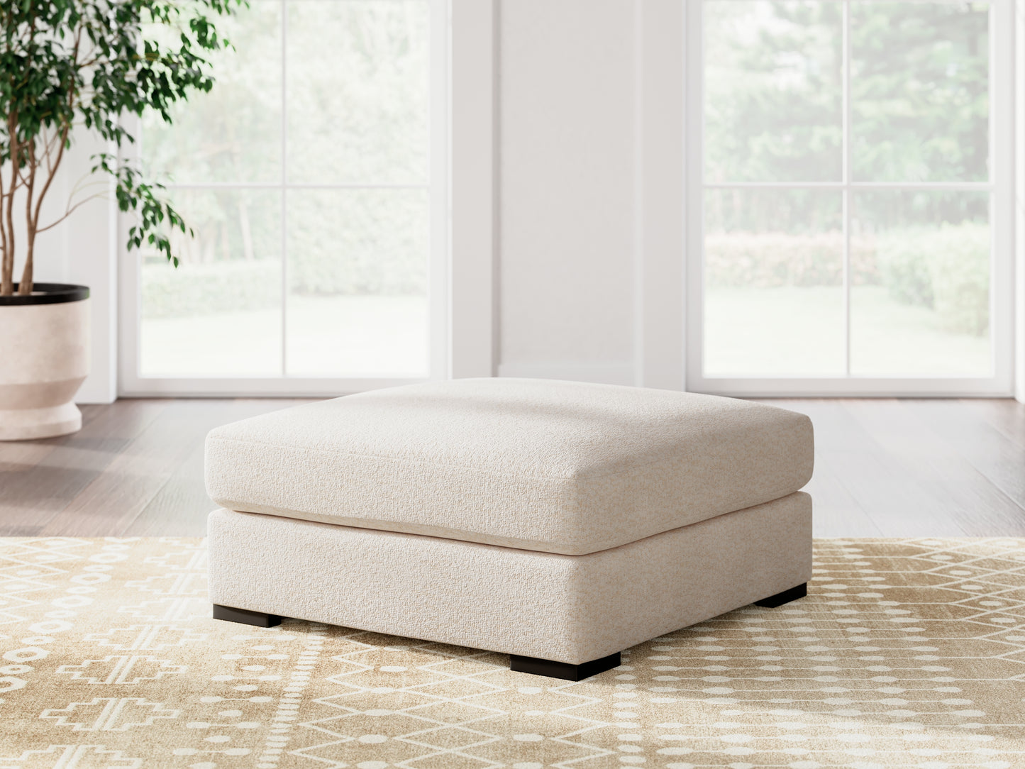 Haines Furniture Outlet - Ashley Furniture - Donelson Creek Living Room - Oversized Accent Ottoman / Vanilla - 4800208