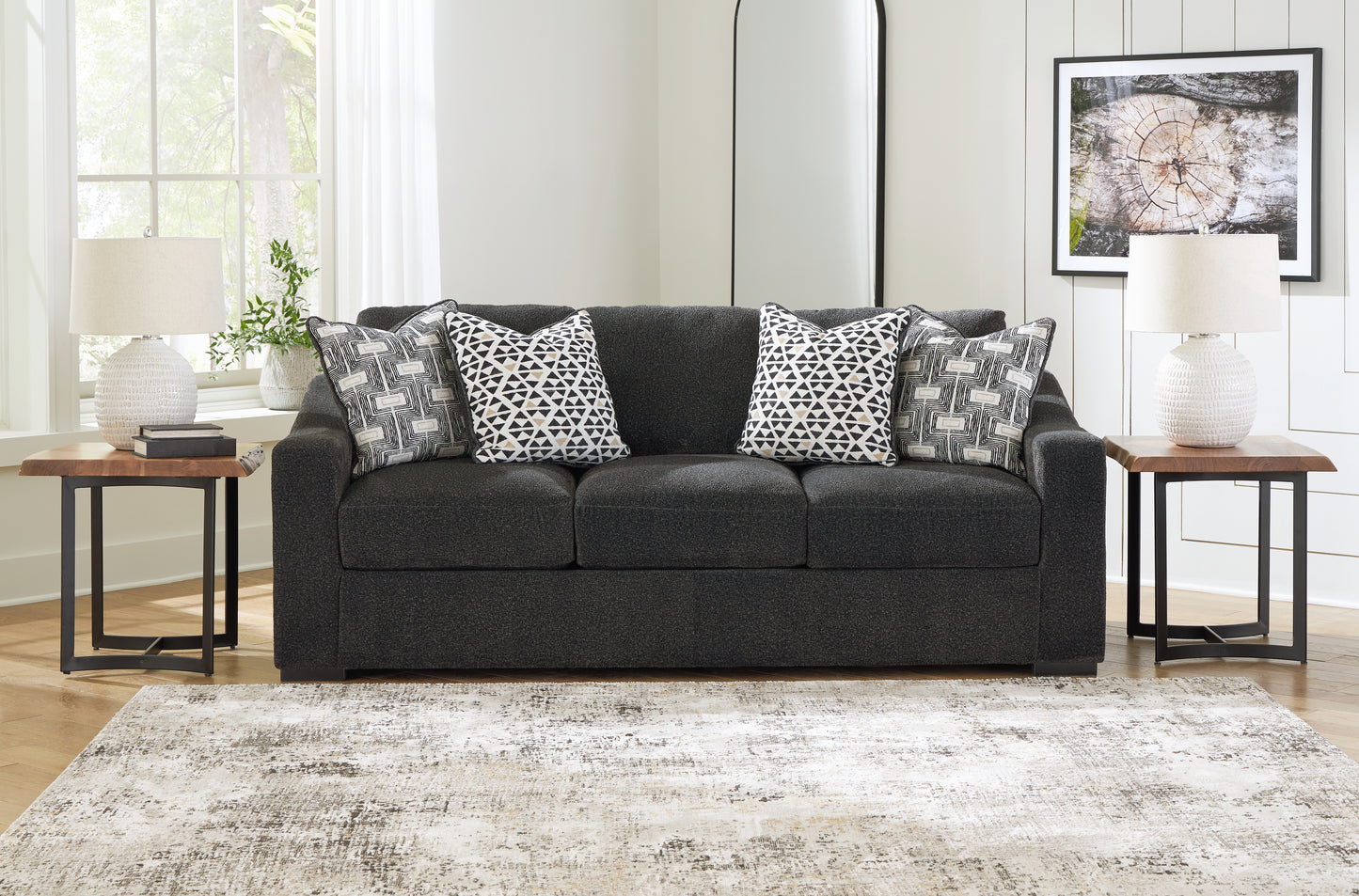 Haines Furniture Outlet - Ashley Furniture - Wryenlynn Living Room - Sofa / Onyx - 4940538