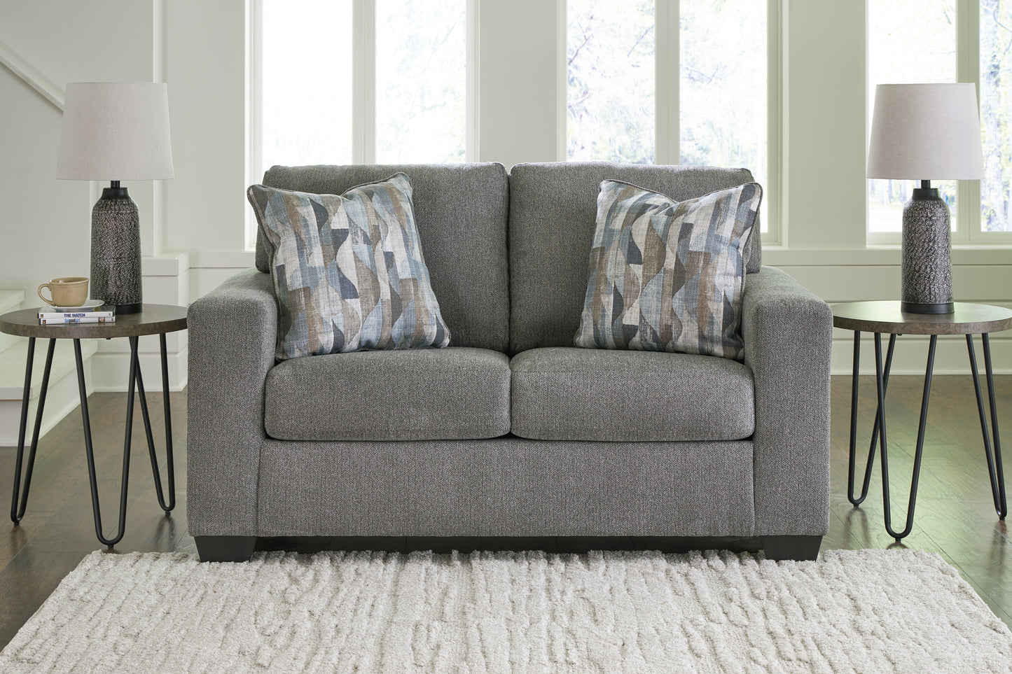 Haines Furniture Outlet - Ashley Furniture - Deltona Living Room - Loveseat / Graphite - 5120535