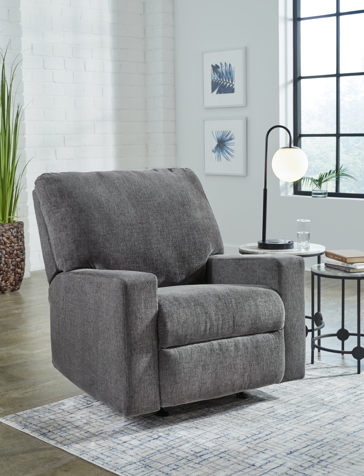 Haines Furniture Outlet - Ashley Furniture - Rannis Living Room - Rocker Recliner / Pewter - 5360225