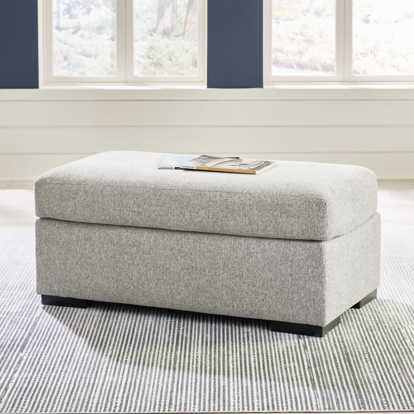 Haines Furniture Outlet - Ashley Furniture - Evansley Living Room - Ottoman / Pewter - 5450314