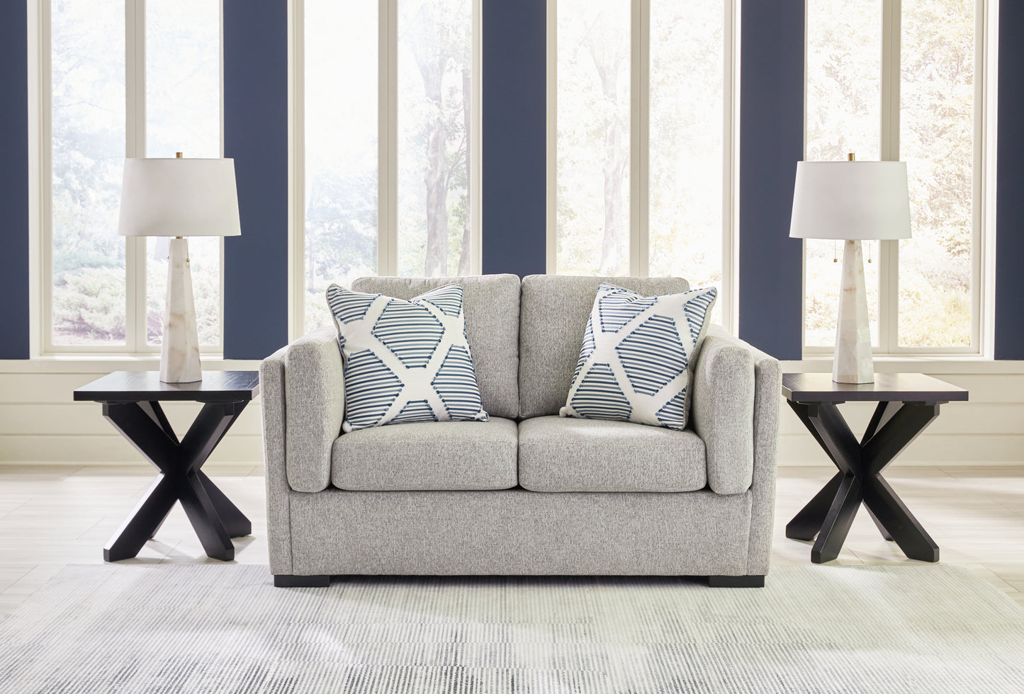 Haines Furniture Outlet - Ashley Furniture - Evansley Living Room - Loveseat / Pewter - 5450335