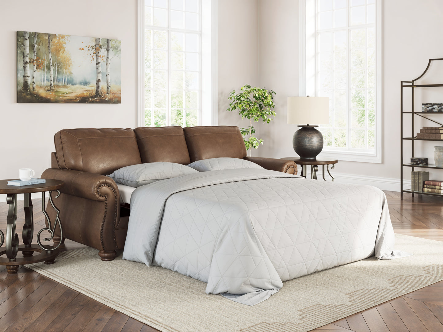 Haines Furniture Outlet - Ashley Furniture - Chasemore Living Room - Queen Sofa Sleeper / Earth - PC5590239