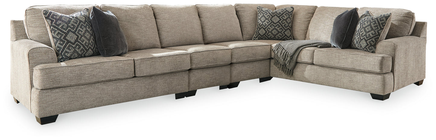Haines Furniture Outlet - Ashley Furniture - Bovarian Sectional - RAF 4-Piece Sectional / Stone - 56103S5