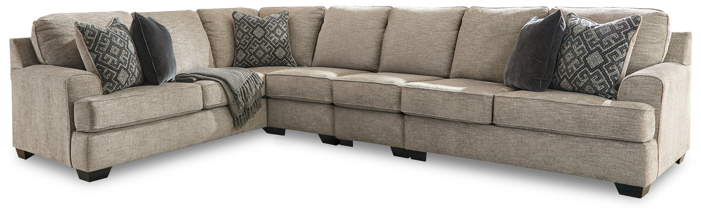 Haines Furniture Outlet - Ashley Furniture - Bovarian Sectional - LAF 4-Piece Sectional / Stone - 56103S6