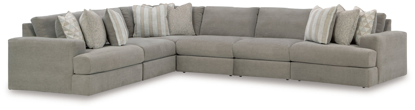 Haines Furniture Outlet - Ashley Furniture - Avaliyah Sectional - RAF 6-Piece Sectional / Ash - 58103S7
