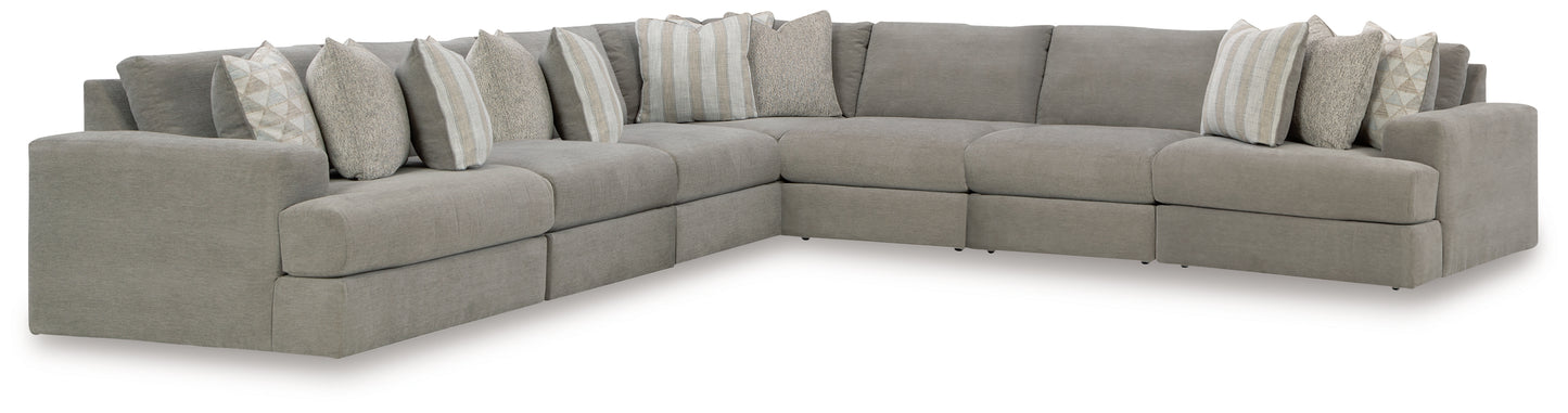 Haines Furniture Outlet - Ashley Furniture - Avaliyah Sectional - RAF 7-Piece Sectional / Ash - 58103S8