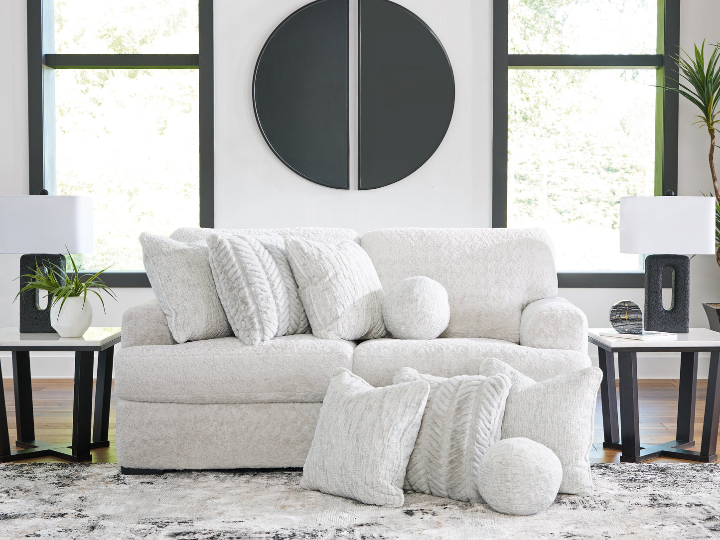Haines Furniture Outlet - Ashley Furniture - Cuddle Plush Sectional - RAF 2-Piece Sectional / Arctic - PC59106S9