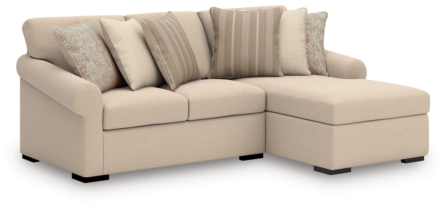 Haines Furniture Outlet - Ashley Furniture - LadyMae Sectional - RAF 2-Piece Sectional with Chaise / Twill - 59404S2