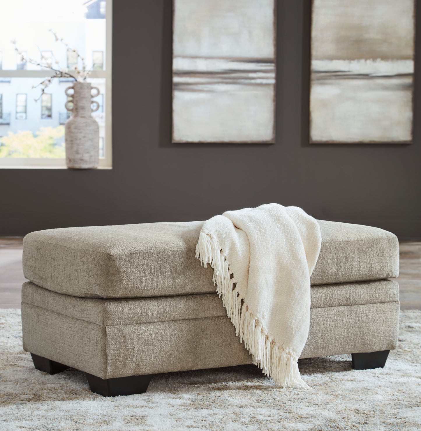 Haines Furniture Outlet - Ashley Furniture - Stonemeade Living Room - Ottoman / Taupe - 5950414