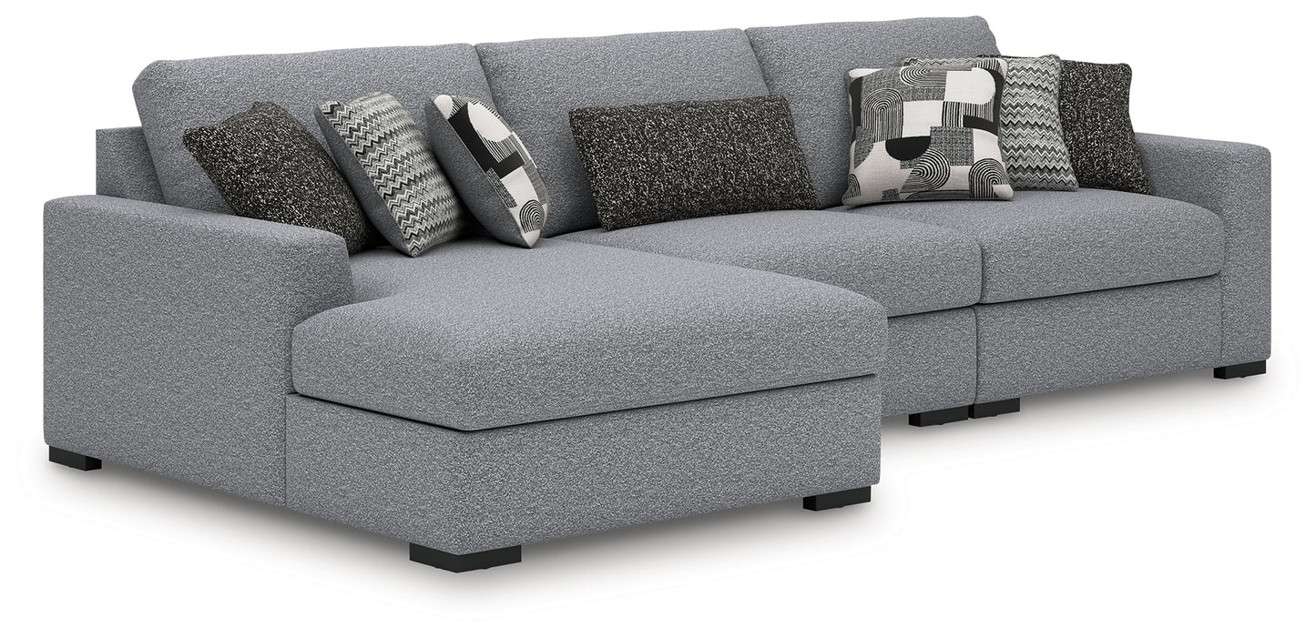 Haines Furniture Outlet - Ashley Furniture - Bealton Sectional - RAF 3-Piece Sectional with Chaise / Salt and Pepper - 61305S4