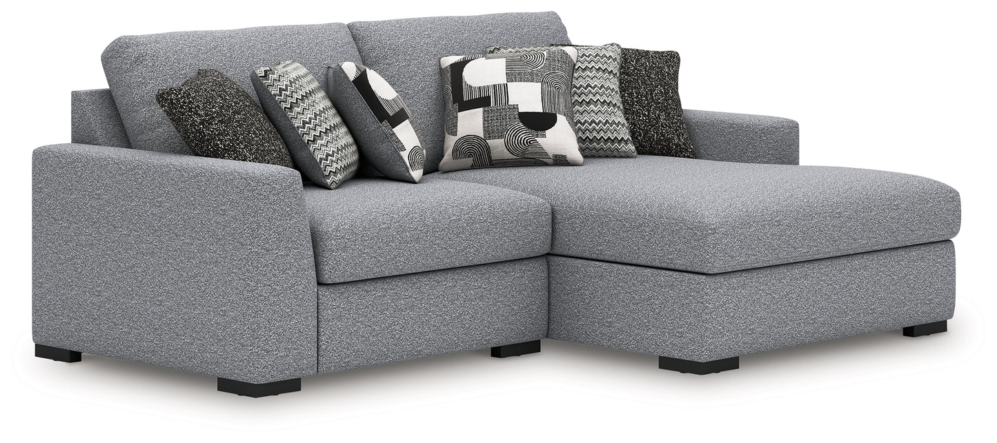 Haines Furniture Outlet - Ashley Furniture - Bealton Sectional - RAF 2-Piece Sectional with Chaise / Salt and Pepper - 61305S11