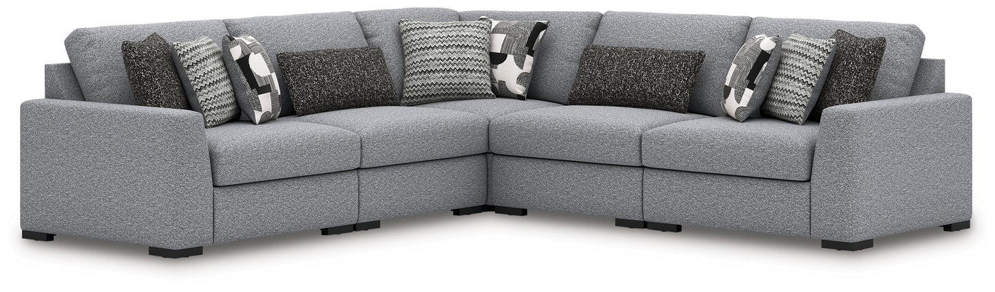 Haines Furniture Outlet - Ashley Furniture - Bealton Sectional - RAF 5-Piece Sectional / Salt and Pepper - 61305S6