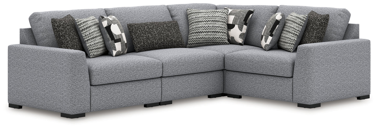 Haines Furniture Outlet - Ashley Furniture - Bealton Sectional - RAF 4-Piece Sectional / Salt and Pepper - 61305S5