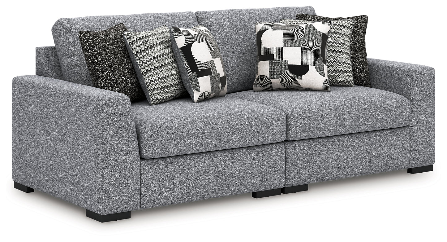 Haines Furniture Outlet - Ashley Furniture - Bealton Sectional - RAF 5-Piece Sectional with Chaise / Salt and Pepper - 61305S7