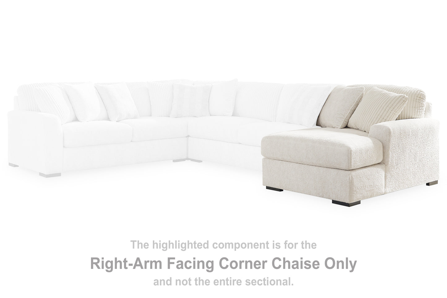 Haines Furniture Outlet - Ashley Furniture - Chessington Sectional - RAF Corner Chaise / Ivory - 6190417