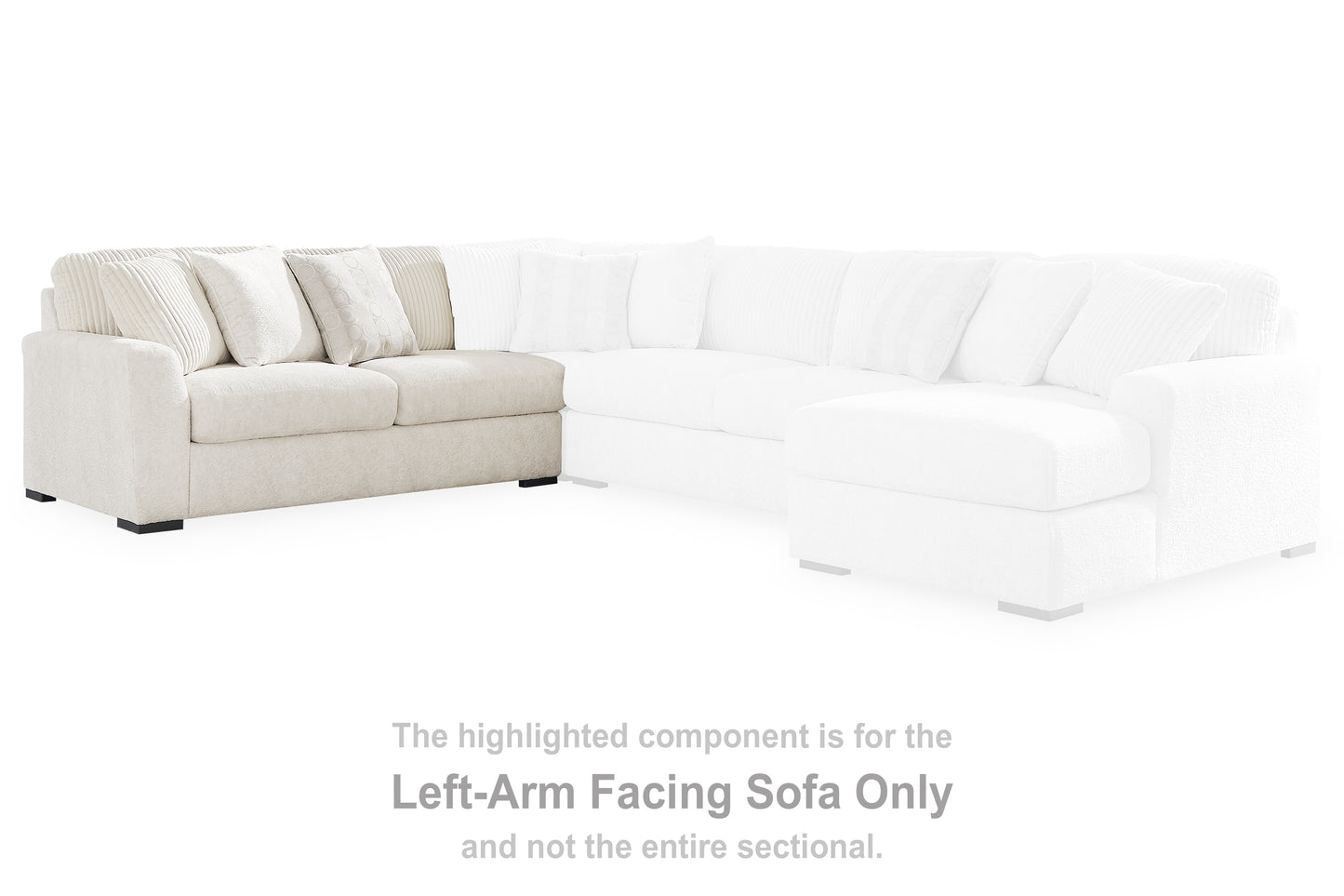 Haines Furniture Outlet - Ashley Furniture - Chessington Sectional - LAF Sofa / Ivory - 6190466