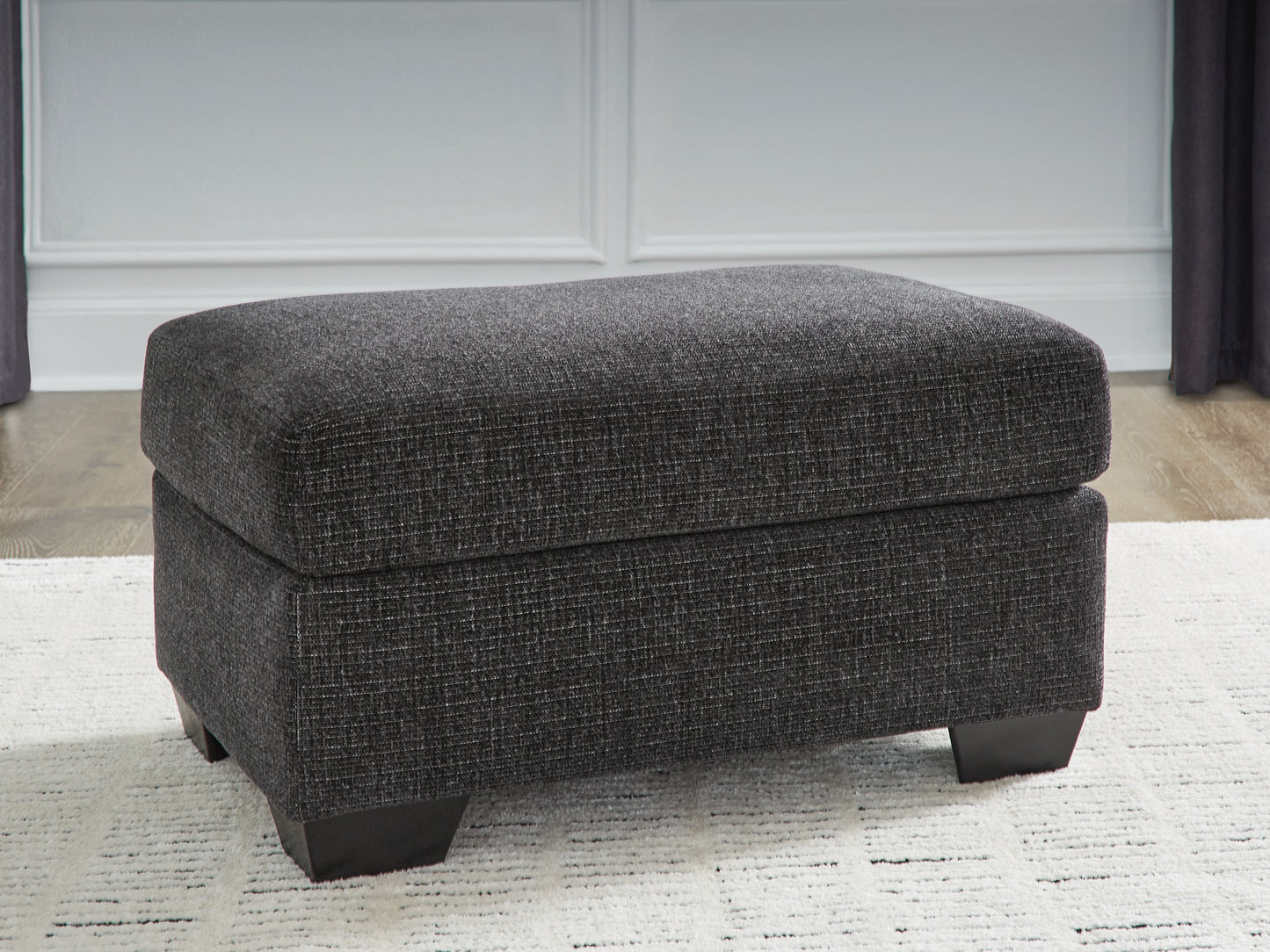 Haines Furniture Outlet - Ashley Furniture - Loreo Living Room - Ottoman / Ebony - 6310114