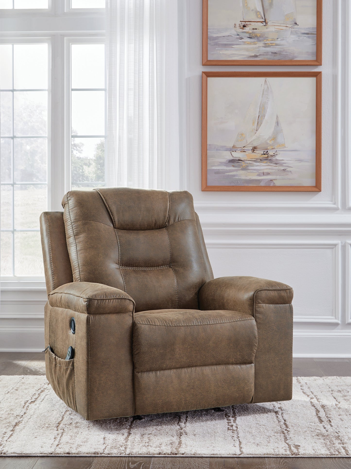 Haines Furniture Outlet - Ashley Furniture - Stockworth Living Room - Rocker Recliner / Granite - PC6560525