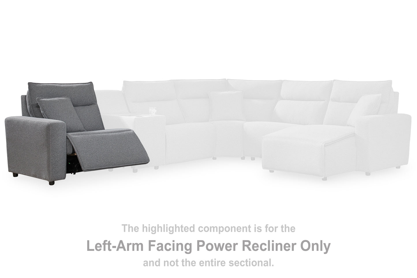 Haines Furniture Outlet - Ashley Furniture - ModMax II Sectional - LAF Zero Wall Power Recliner / Salt and Pepper - 6590658