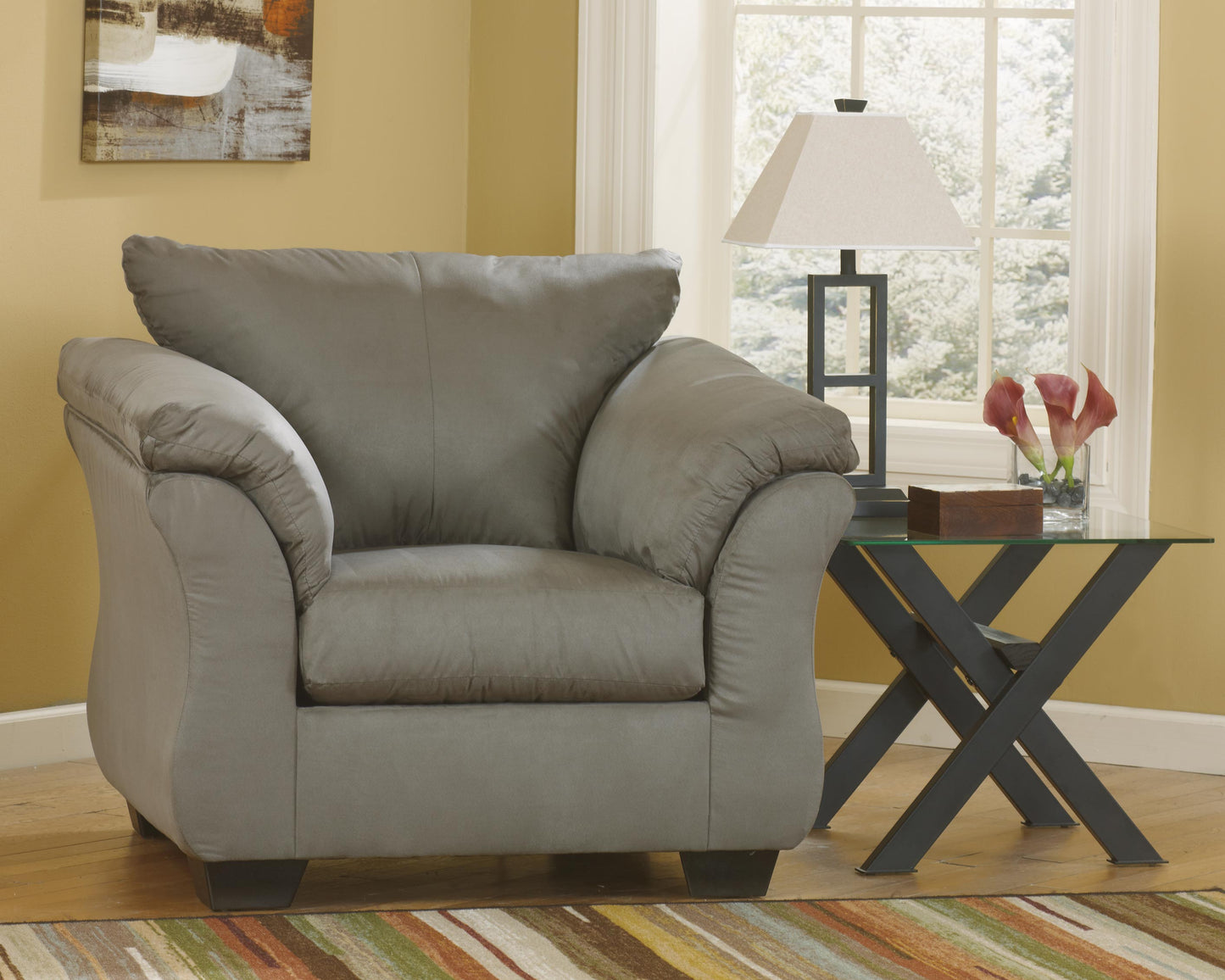 Haines Furniture Outlet - Ashley Furniture - Darcy Living Room - Chair / Cobblestone - 7500520