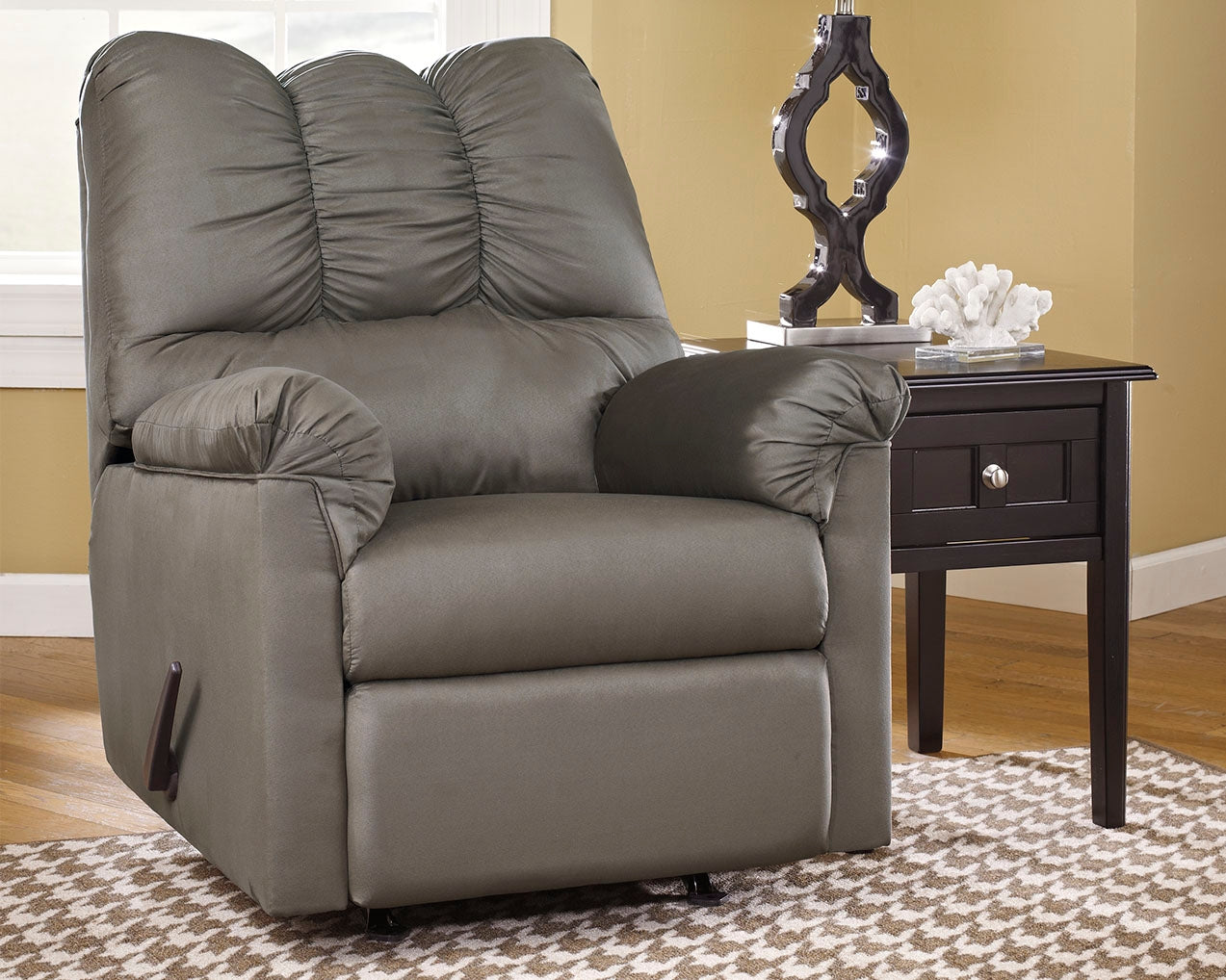 Haines Furniture Outlet - Ashley Furniture - Darcy Living Room - Rocker Recliner / Cobblestone - 7500525