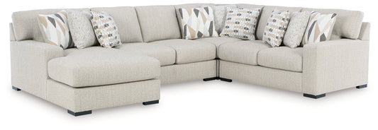 Haines Furniture Outlet - Ashley Furniture - Laurelgrove Sectional - RAF 3-Piece Double Chaise Sectional / Pebble - 75105S7