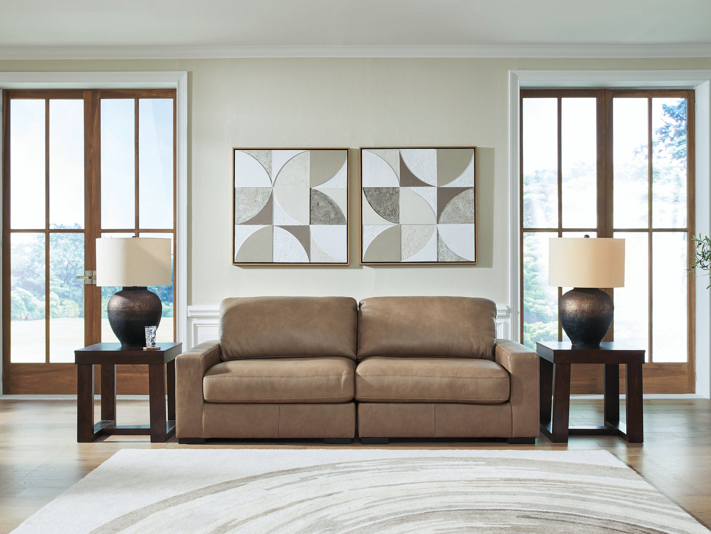 Haines Furniture Outlet - Ashley Furniture - Veronella Sectional - RAF 2-Piece Sectional Sofa / Sahara - 76106S1