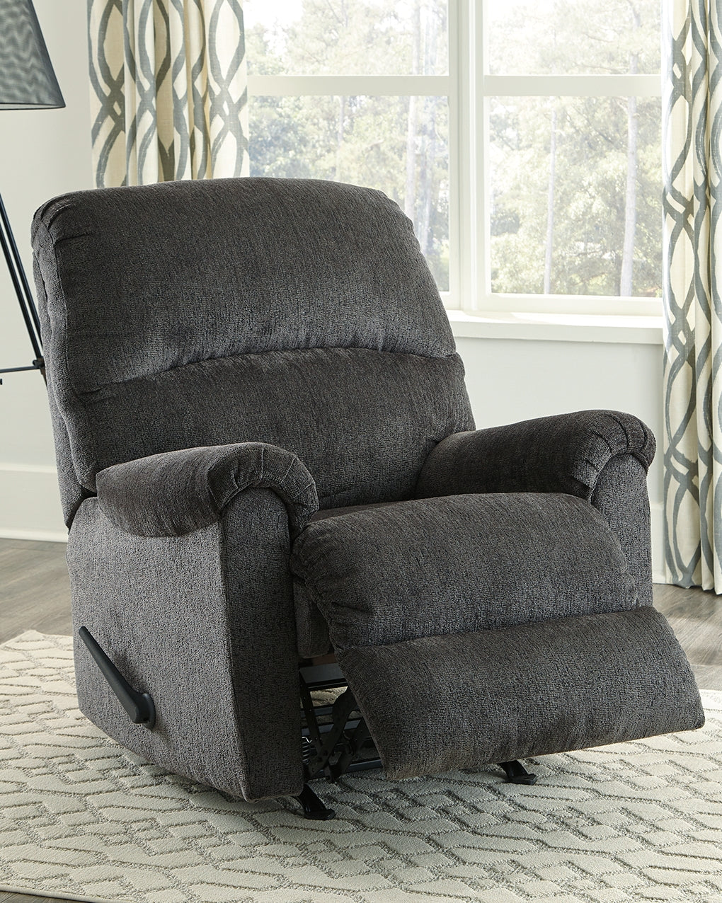 Haines Furniture Outlet - Ashley Furniture - Ballinasloe Living Room - Rocker Recliner / Smoke - 8070325