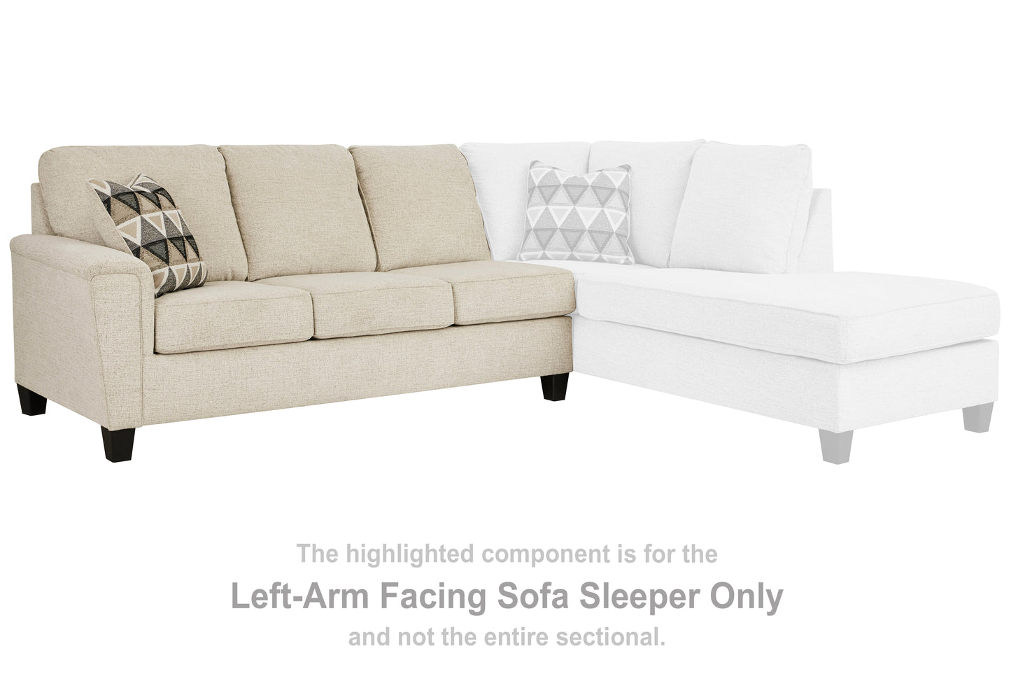 Haines Furniture Outlet - Ashley Furniture - Abinger Sectional - LAF Sofa Sleeper / Natural - 8390469