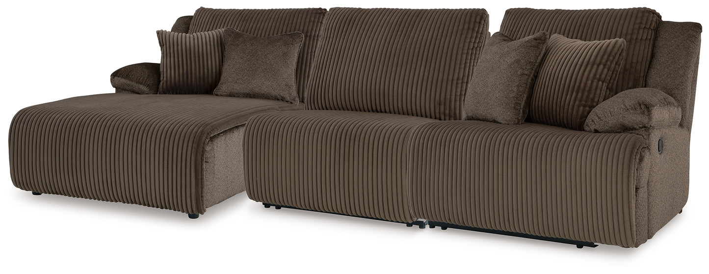 Haines Furniture Outlet - Ashley Furniture - Top Tier Sectional - 3-Piece Sofa Chaise Sectional / Chocolate - 92705S11