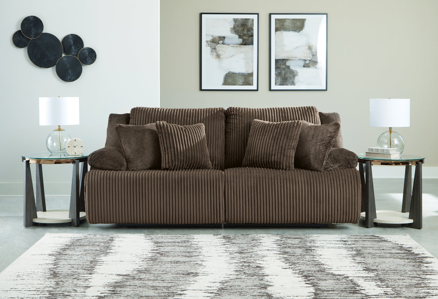 Haines Furniture Outlet - Ashley Furniture - Top Tier Sectional - 2-Piece Sectional Loveseat / Chocolate - 92705S9