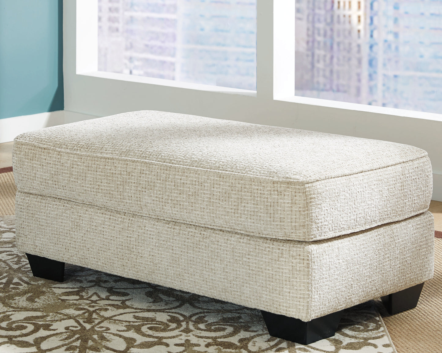 Haines Furniture Outlet - Ashley Furniture - Monaghan Living Room - Ottoman / Sandstone - 9620514