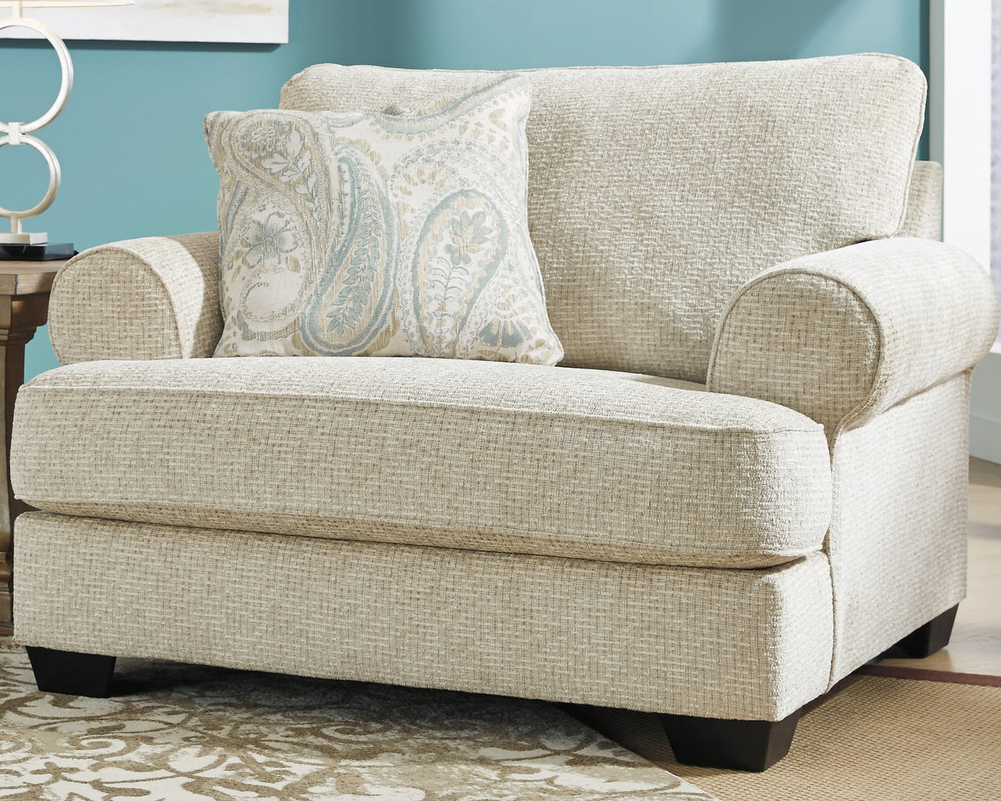 Haines Furniture Outlet - Ashley Furniture - Monaghan Living Room - Chair and a Half / Sandstone - 9620523