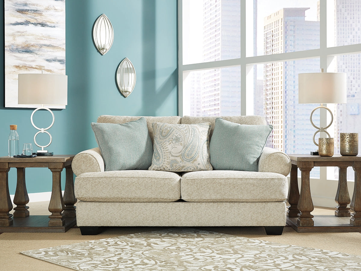 Haines Furniture Outlet - Ashley Furniture - Monaghan Living Room - Loveseat / Sandstone - 9620535