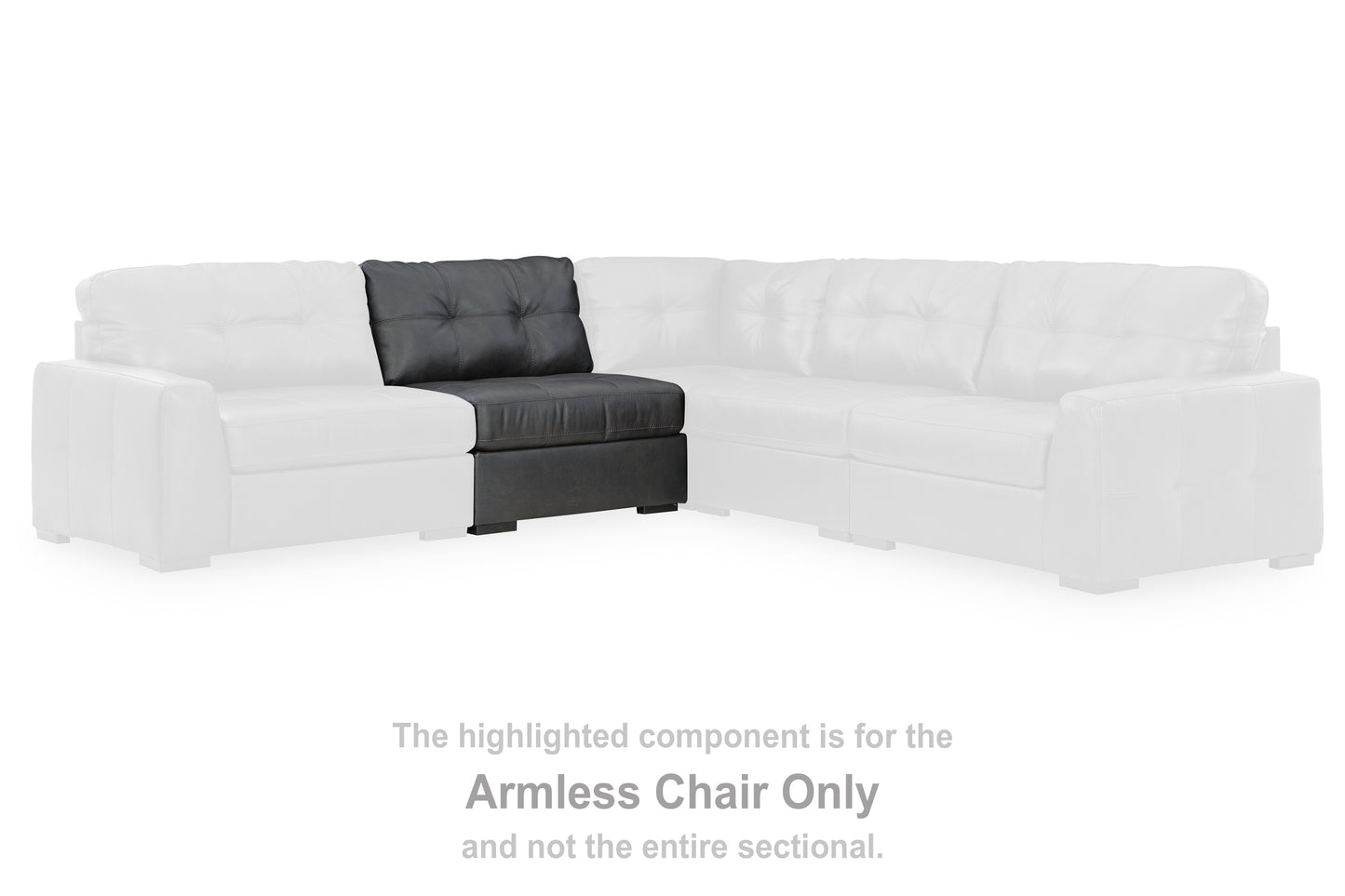 Haines Furniture Outlet - Ashley Furniture - Brindley Pier Sectional - Armless Chair / Fog - 9950346