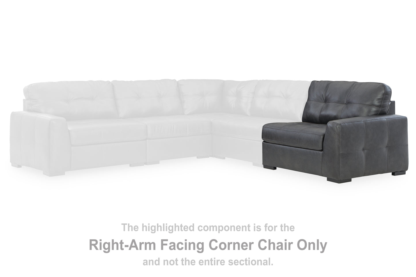 Haines Furniture Outlet - Ashley Furniture - Brindley Pier Sectional - RAF Corner Chair / Fog - 9950365